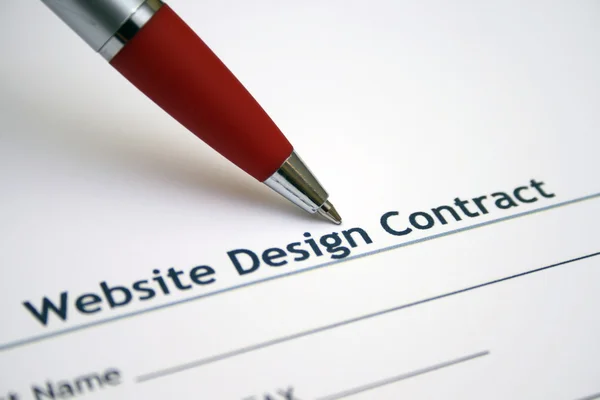 Webseiten-Design-Vertrag — Stockfoto