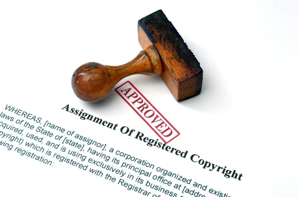 Übertragung von eingetragenen Urheberrechten — Stockfoto