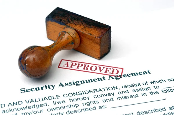 Security assignment agreement — Stock Photo, Image