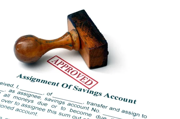 Assignment of savings account — Stock Photo, Image