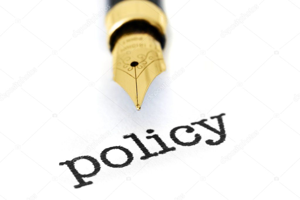Policy and fountain pen
