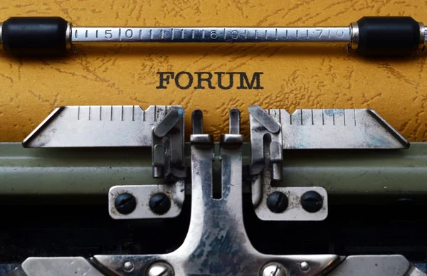 Forum text on typewriter — Stock Photo, Image