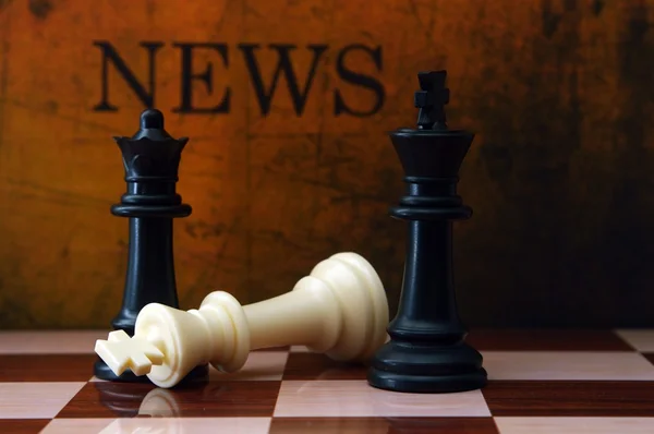 Chess and news concept — Stock Photo, Image