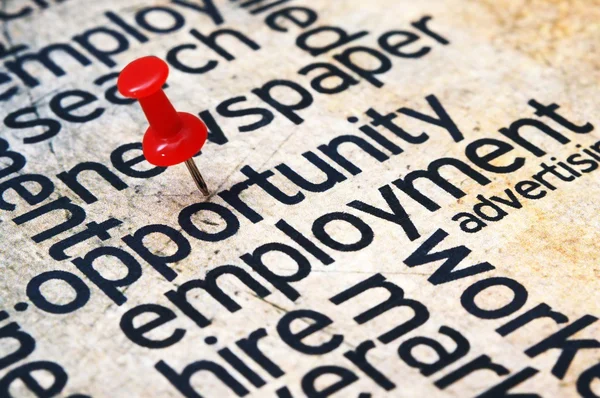 Pushpin on opportunity text — Stock Photo, Image