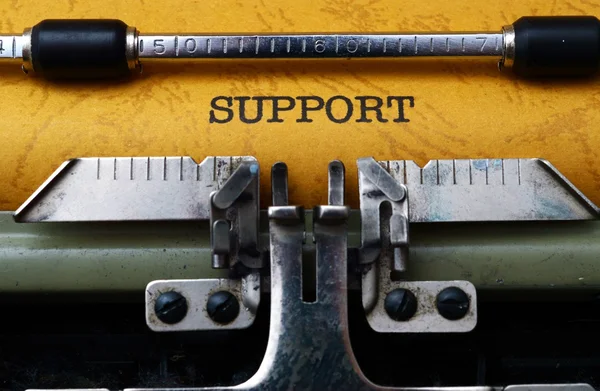 Support text on typewriter — Stock Photo, Image