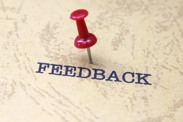 Pulsante sul testo di feedback — Foto Stock