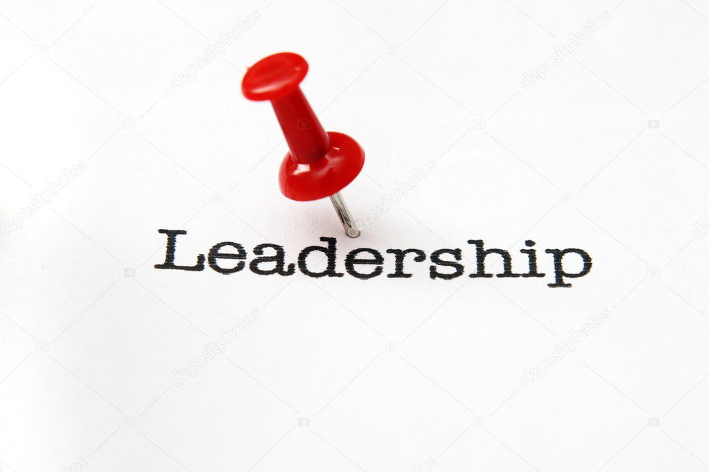 Push pin on leadership text