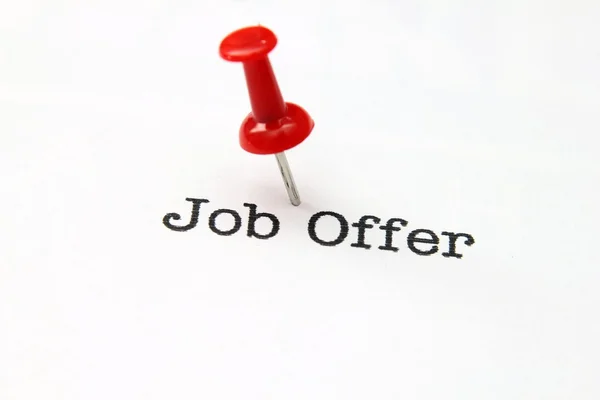 Push pin on job offer — Stock Photo, Image