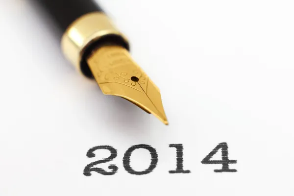 Stilografica su 2014 anno — Foto Stock