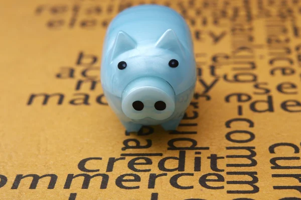 Piggy bank e conceito de crédito — Fotografia de Stock