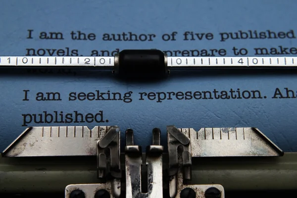 Publishing letter on typewriter — Stok fotoğraf