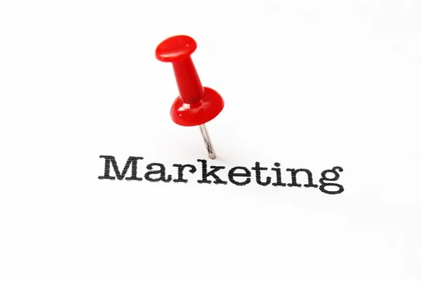 Push-Pin auf Marketing — Stockfoto