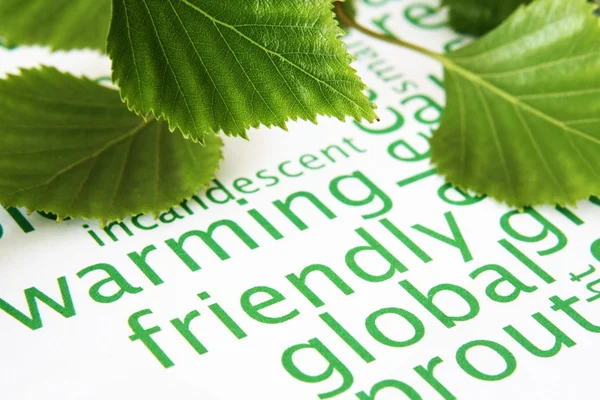 Green leaves and global warming concept — Stock Photo, Image