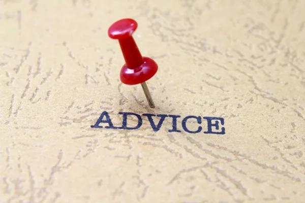 Push pin on advice — Stock Photo, Image