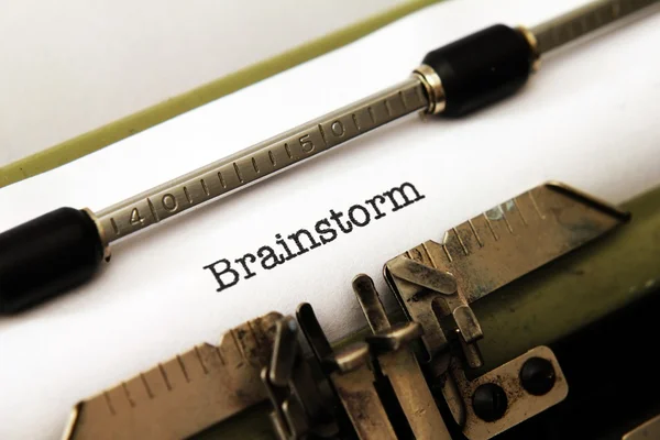 Brainstorm text på skrivmaskin — Stockfoto