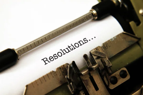 Resolution text on typewriter — Stock Photo, Image