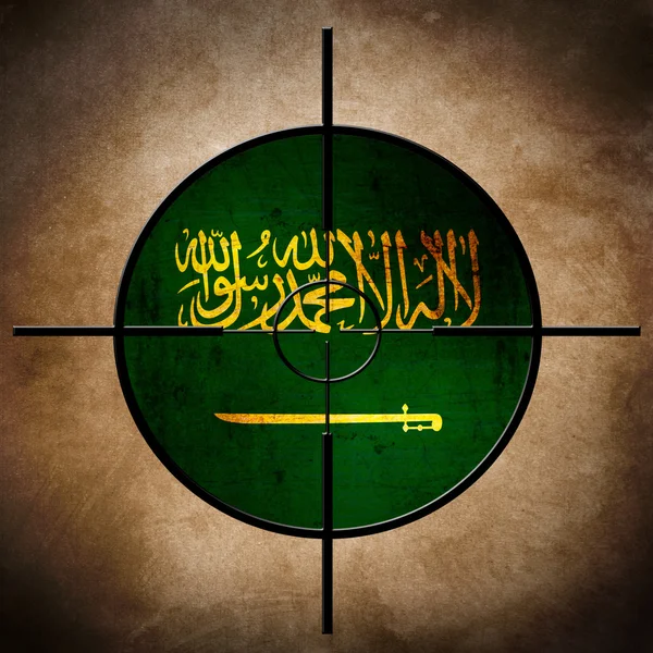 Saudi flag on cross-hairs — Stock Photo, Image
