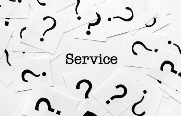 Service and question mark — Stock Photo, Image