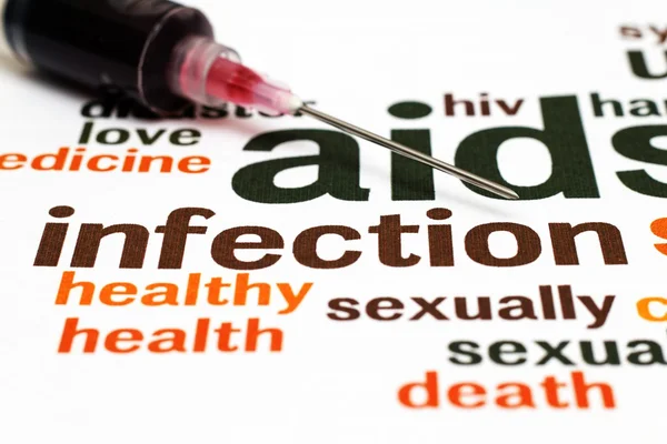 Siringa e AIDS infezione — Foto Stock