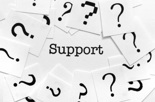 Υποστήριξη και ερωτηματικό έννοια — Φωτογραφία Αρχείου