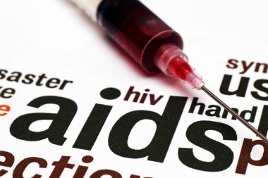 Aids and syringe concept clipart