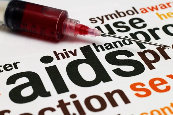 Aids e siringa concetto — Foto Stock