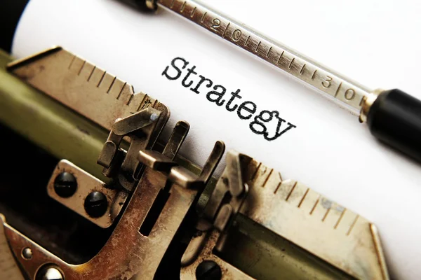 Strategie tekst op typemachine — Stockfoto