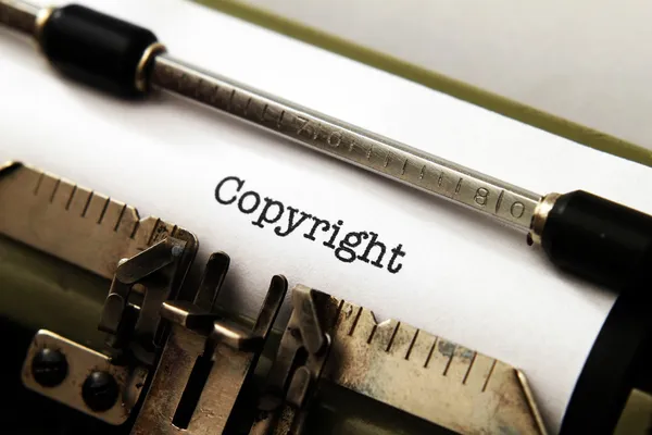 Prawa autorskie na maszynie do pisania — Zdjęcie stockowe