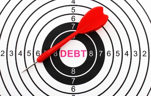 Conceito-alvo da dívida — Fotografia de Stock