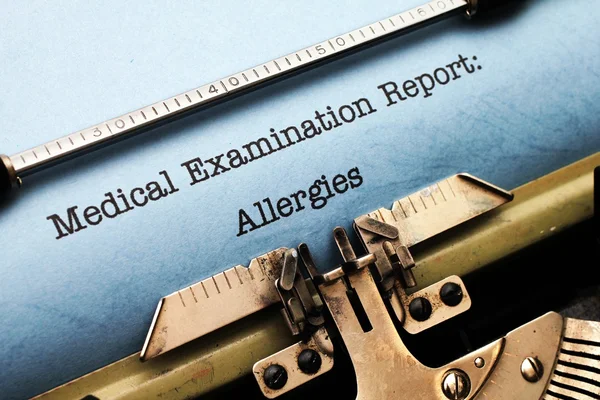 Медицинский отчет - Аллергия — стоковое фото
