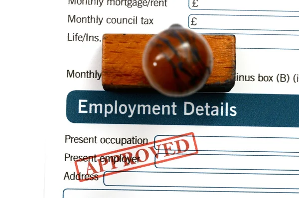 Formulär för sysselsättning - godkänd — Stockfoto