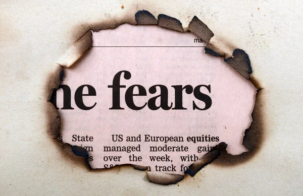 Fears text on paper hole — Stock Photo, Image