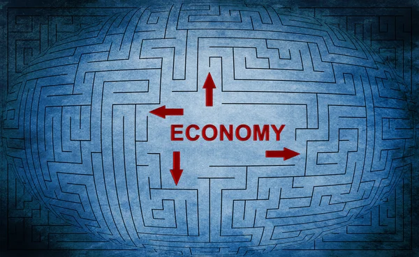 Ekonomin labyrint koncept — Stockfoto