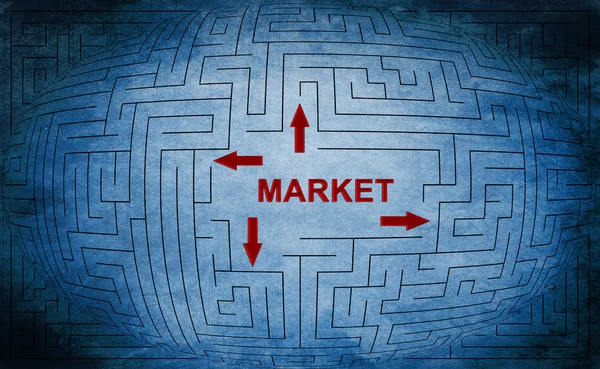 Piaci labirintus koncepció — Stock Fotó