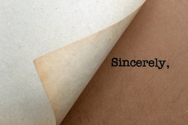 Sincerely — Stock fotografie