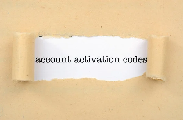 De code van de activering van de rekening — Stockfoto