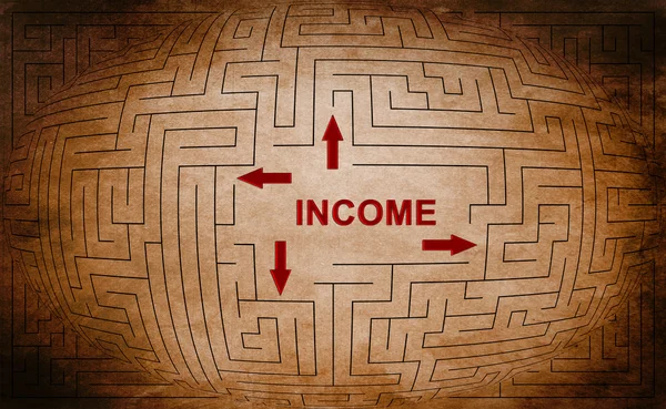 Inkomstbegrepp labyrint — Stockfoto