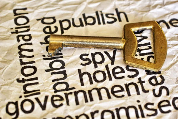 Pubblicare il concetto chiave spia — Foto Stock