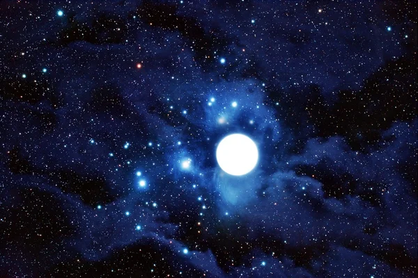 Luna llena y estrellas —  Fotos de Stock