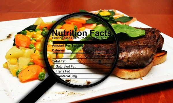 Steak nutrition facts — Stock Photo, Image