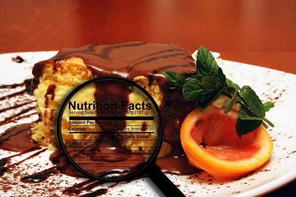 Cake nutrition facts — Stock Photo, Image