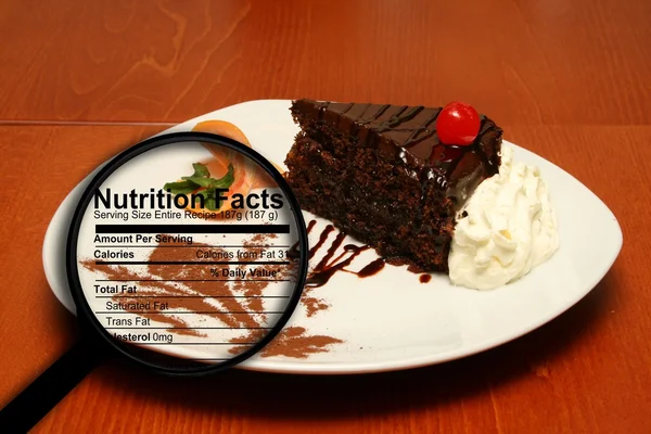 Nutrição do bolo fatos — Fotografia de Stock