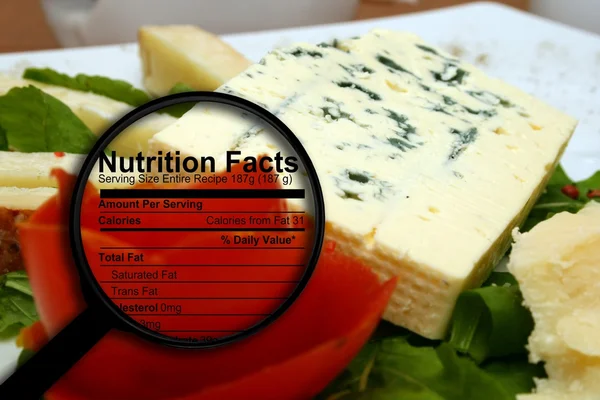 Cheese nutrition facts — Stock Photo, Image