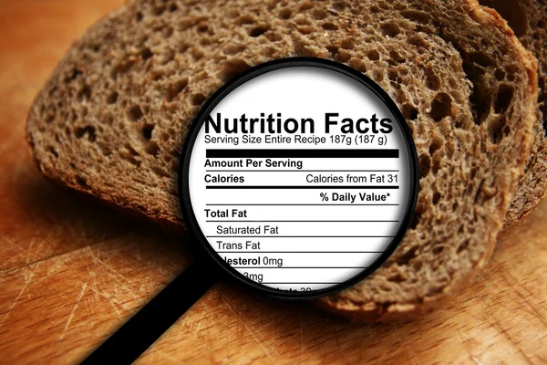 Bread nutrition facts — Stock Photo, Image