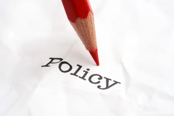 Pencil on policy — Stock Photo, Image