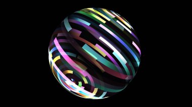  Dönen kürede renkli ışık ışınları