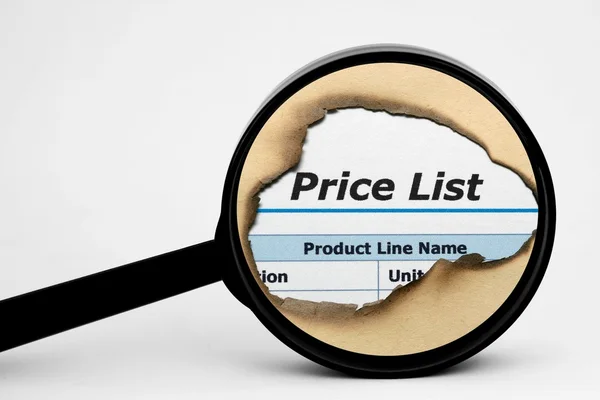 Price list search — Stock Photo, Image
