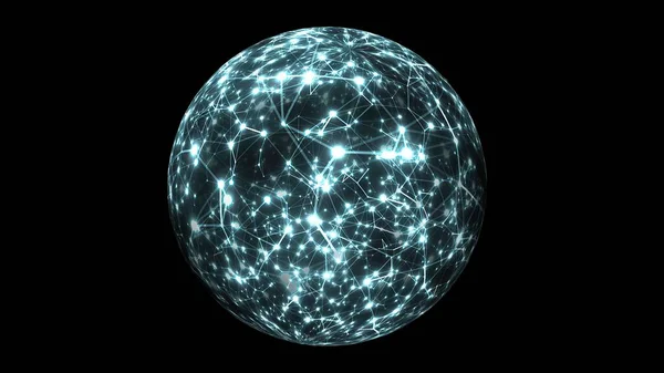 Abstrakt Plexus Technology Science Rotating Sphere Concept — Stock fotografie