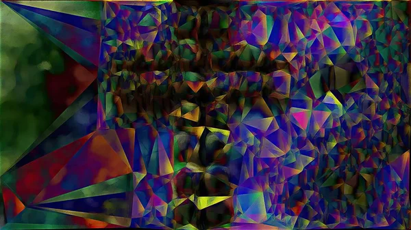 Cubes Triangles Hand Draw Digital Art Illustration — Stock Photo, Image