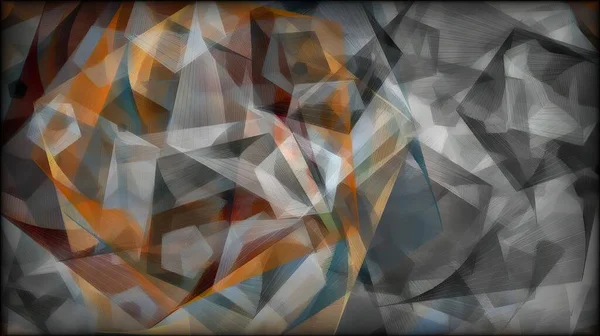 Кубики Трикутники Малюють Цифрову Ілюстрацію Мистецтва — стокове фото